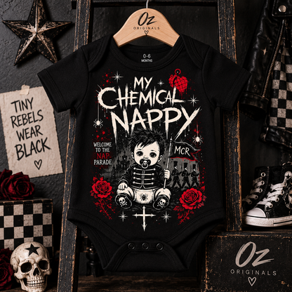 My Chemical Nappy Baby Vest | Welcome to the Nap Parade | Alternative Emo Baby Bodysuit 🌹