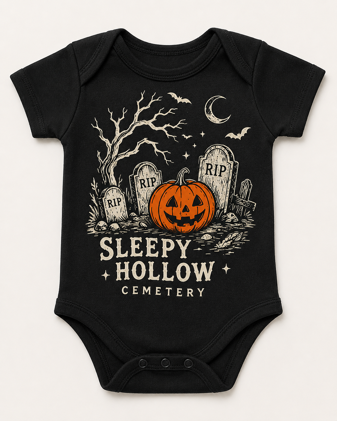 Sleepy Hollow Cemetery Halloween Baby Vest | October Oddities Collection