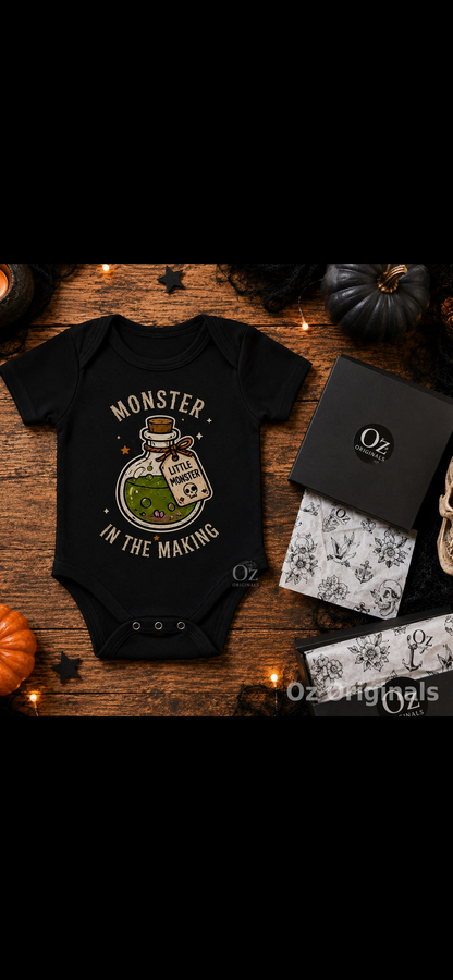 Monster in the Making Baby Grow | Alternative Halloween Baby Vest | October Oddities