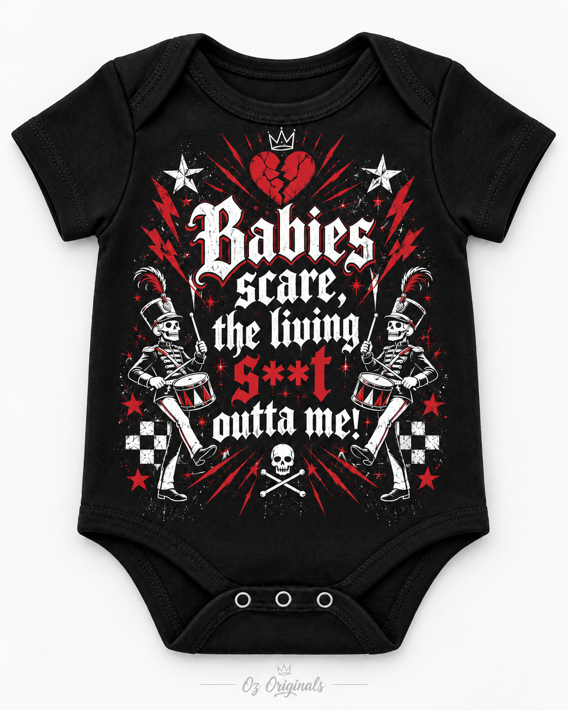 Babies Scare The Living S**t Outta Me Baby Vest | Alternative Emo Baby Clothes