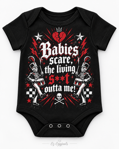 Babies Scare The Living S**t Outta Me Baby Vest | Alternative Emo Baby Clothes
