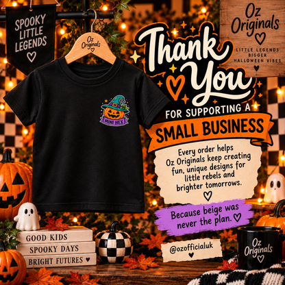 Mini Hex Toddler T-Shirt | Alternative Witchy Pumpkin Kids Tee 🎃💚