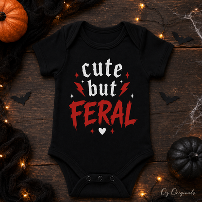 Cute but Feral Halloween Baby Vest
