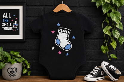All The Small Things Baby Vest | Blue or Pink Sock | Personalised Alternative Baby Bodysuit | Rock Baby Gift 💙🩷