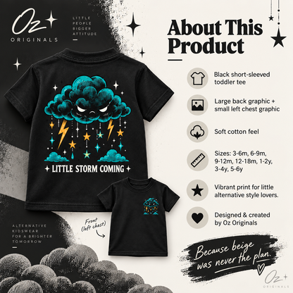 Little Storm Coming Toddler Tee | Alternative Kids T-Shirt | Ozzy Flash