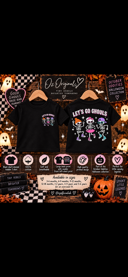 Let’s Go Ghouls Toddler Tee | Alternative Halloween Kids T-Shirt | October Oddities ☠️