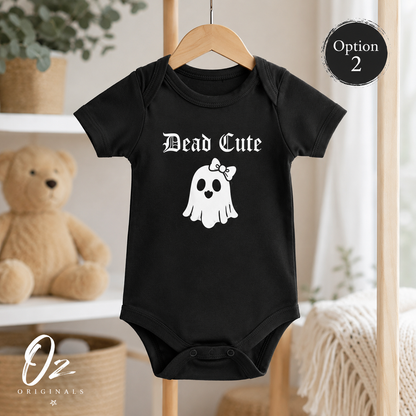 Dead Cute Baby Vest | Halloween Ghost Baby Bodysuit | October Oddities – OctOdd001 👻🖤