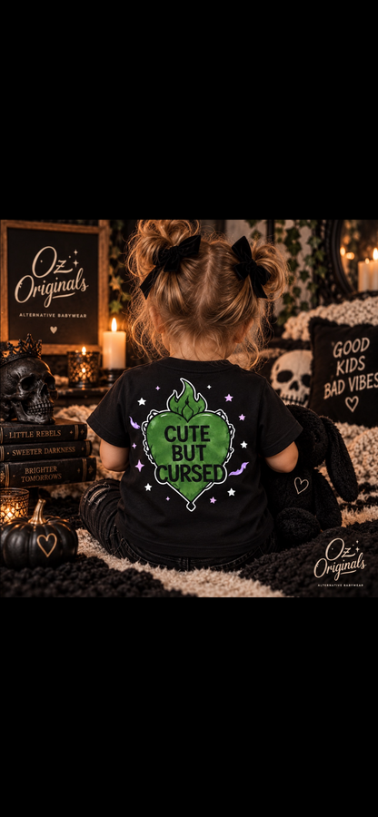 Cute But Cursed – Black Toddler T-Shirt | Ozzy Flash