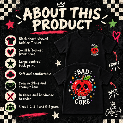Bad to the Core Black Baby & Toddler T-Shirt | Alternative Kidswear