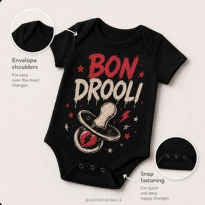 Bon Drooli Baby Vest | Bon Jovi Inspired Rock Baby Bodysuit | Alternative Baby Bands Outfit 🎸