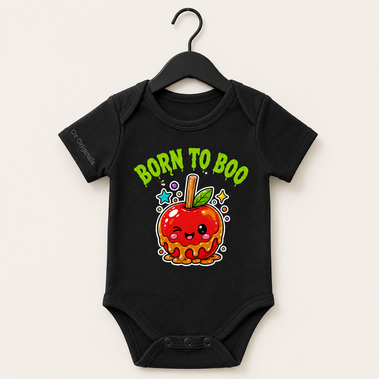Born to Boo Baby Vest, Halloween Caramel Apple Bodysuit, Alternative Baby Clothes, October Oddities - OctOdd005 🍎 💚