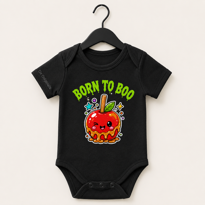 Born to Boo Baby Vest, Halloween Caramel Apple Bodysuit, Alternative Baby Clothes, October Oddities - OctOdd005 🍎 💚