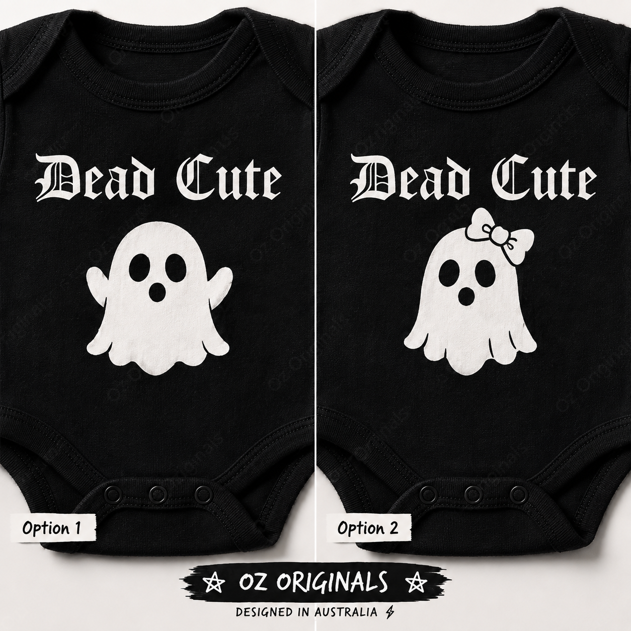 Dead Cute Baby Vest | Halloween Ghost Baby Bodysuit | October Oddities – OctOdd001 👻🖤