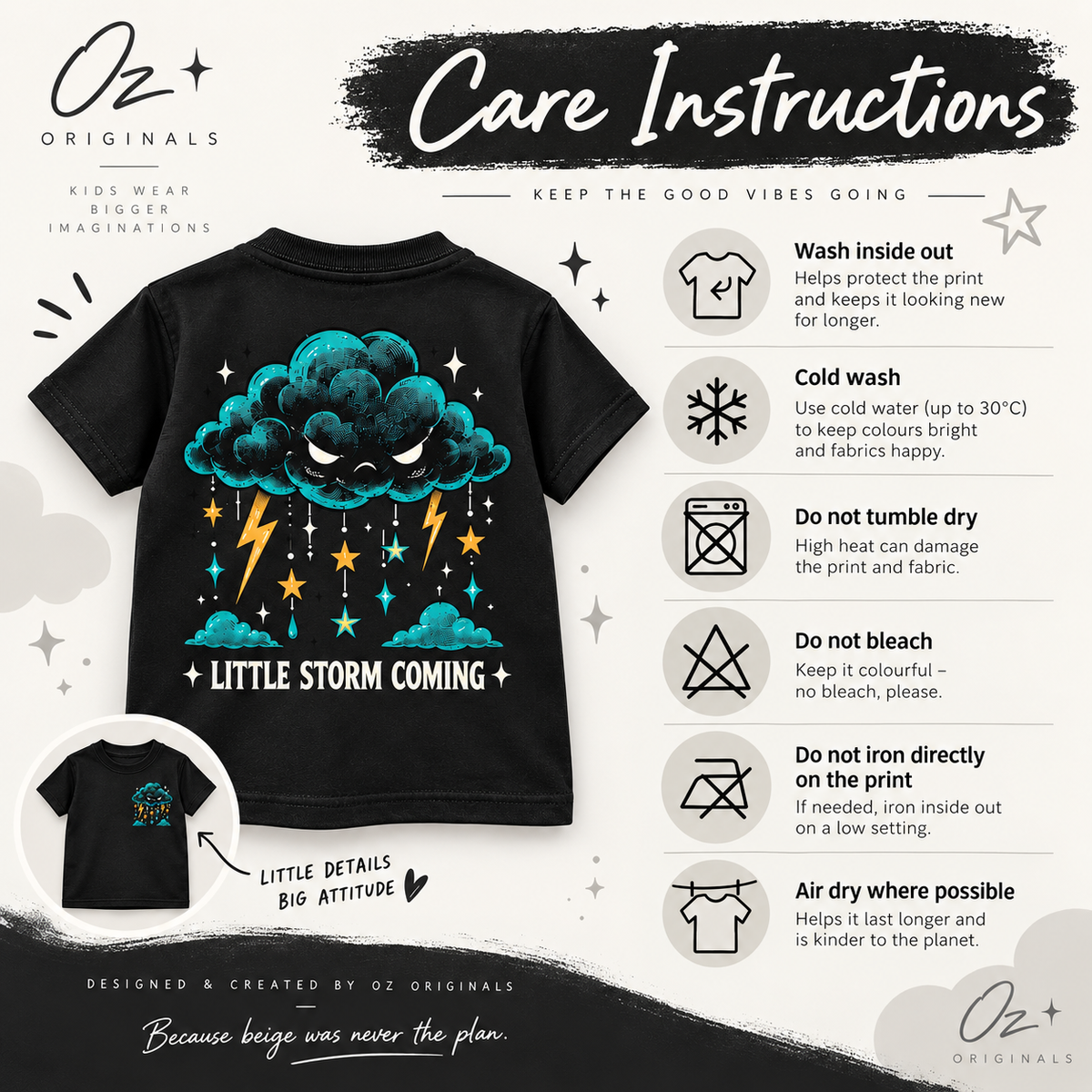 Little Storm Coming Toddler Tee | Alternative Kids T-Shirt | Ozzy Flash