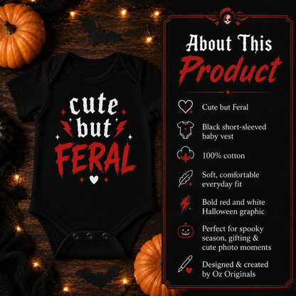 Cute but Feral Halloween Baby Vest