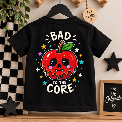 Bad to the Core Black Baby & Toddler T-Shirt | Alternative Kidswear