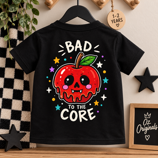 Bad to the Core Black Baby & Toddler T-Shirt | Alternative Kidswear