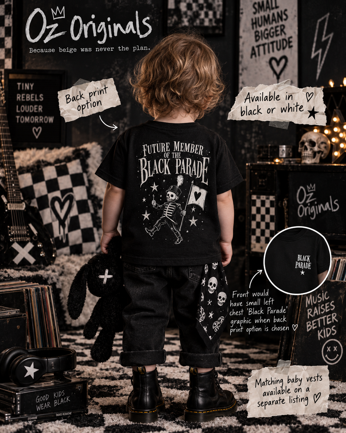 Toy Division Toddler T-Shirt | Alternative Post-Punk Kids Tee | Black or White