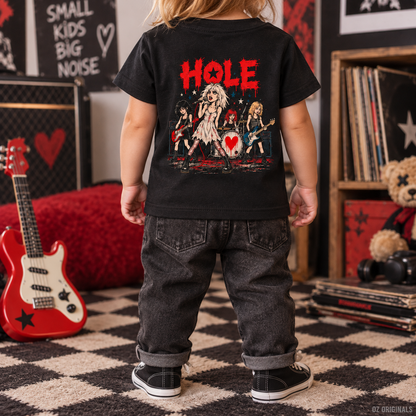 HOLE Cartoon Band Toddler Tee – Black Alternative Kids T-Shirt 🎶❤️