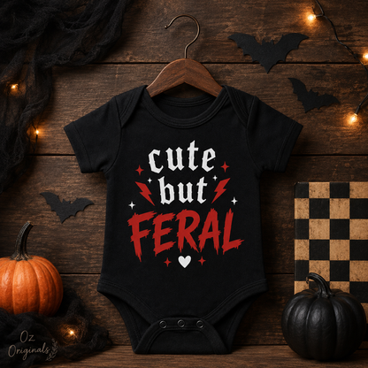 Cute but Feral Halloween Baby Vest