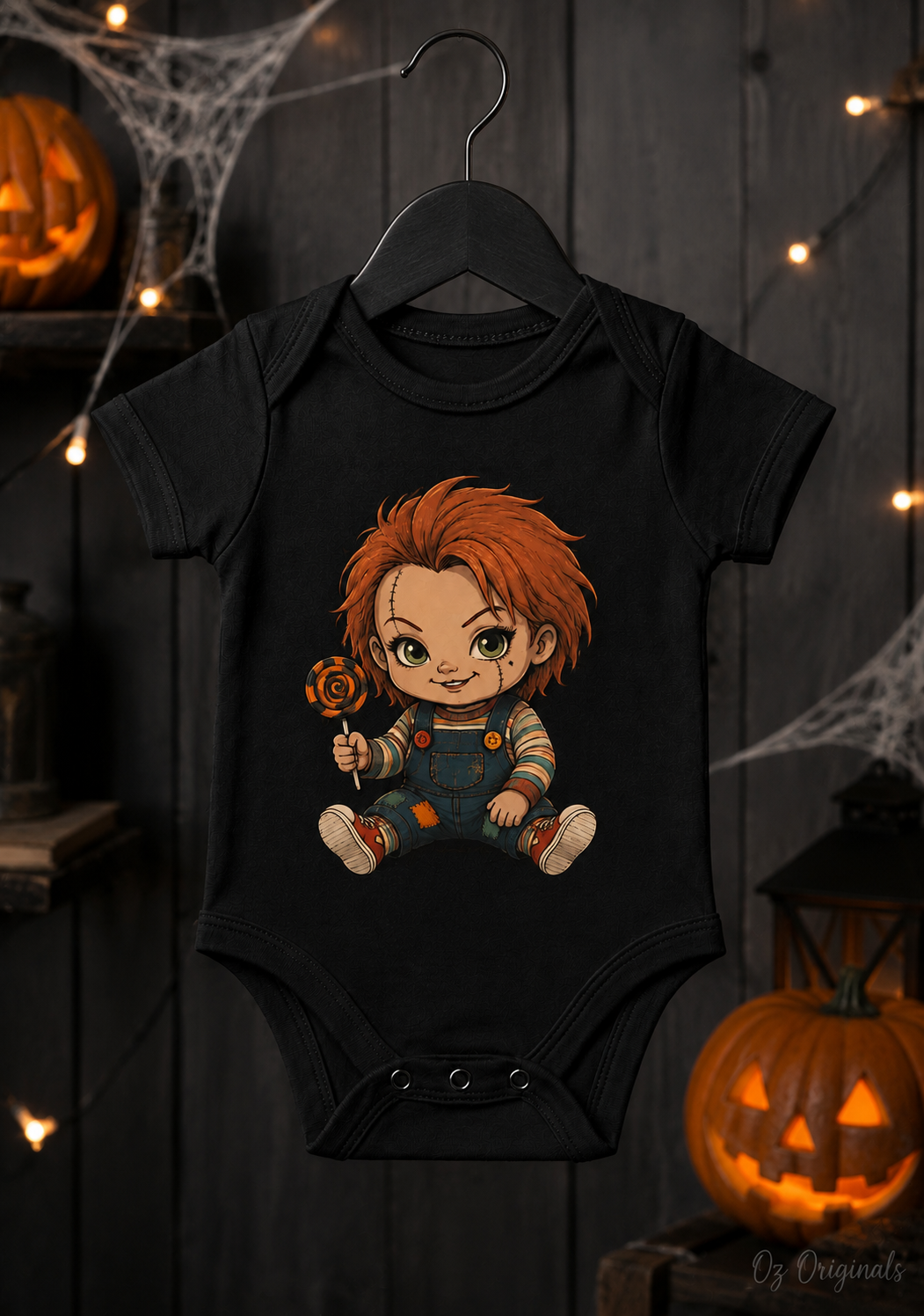 Little Horror Icons Black Baby Vest – Choose Your Character or Group