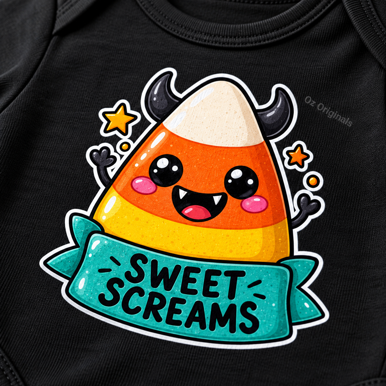 Sweet Screams Halloween Baby Vest – Black Alternative Candy Corn Bodysuit 🍭 🧡