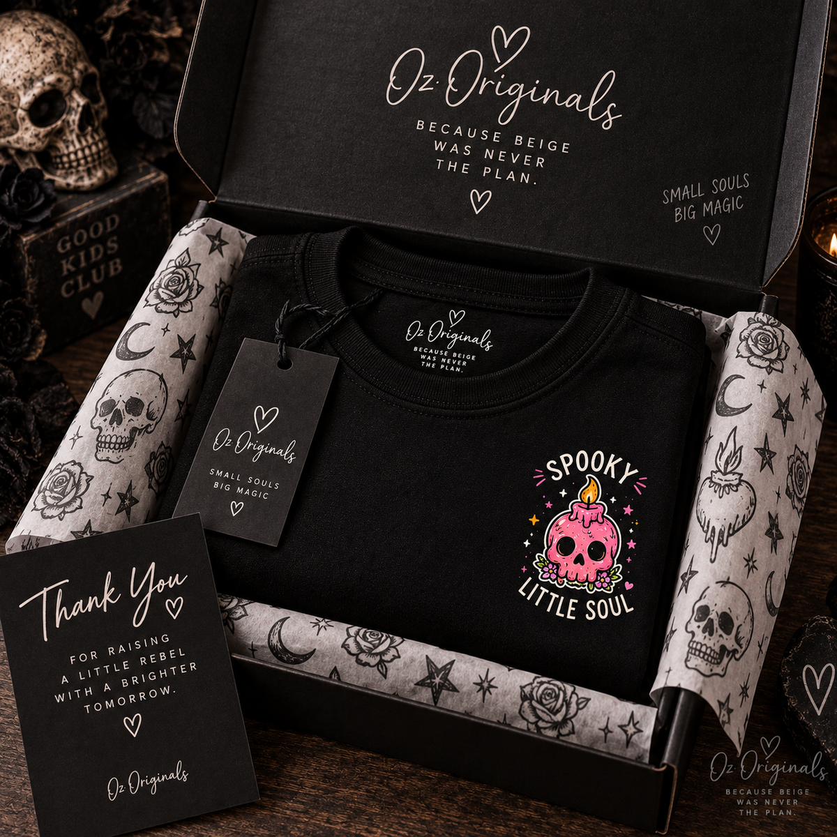 Spooky Little Soul Toddler T-Shirt | Alternative Kids Tee | Pink Skull Graphic💀🩷
