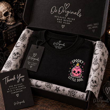 Spooky Little Soul Toddler T-Shirt | Alternative Kids Tee | Pink Skull Graphic💀🩷