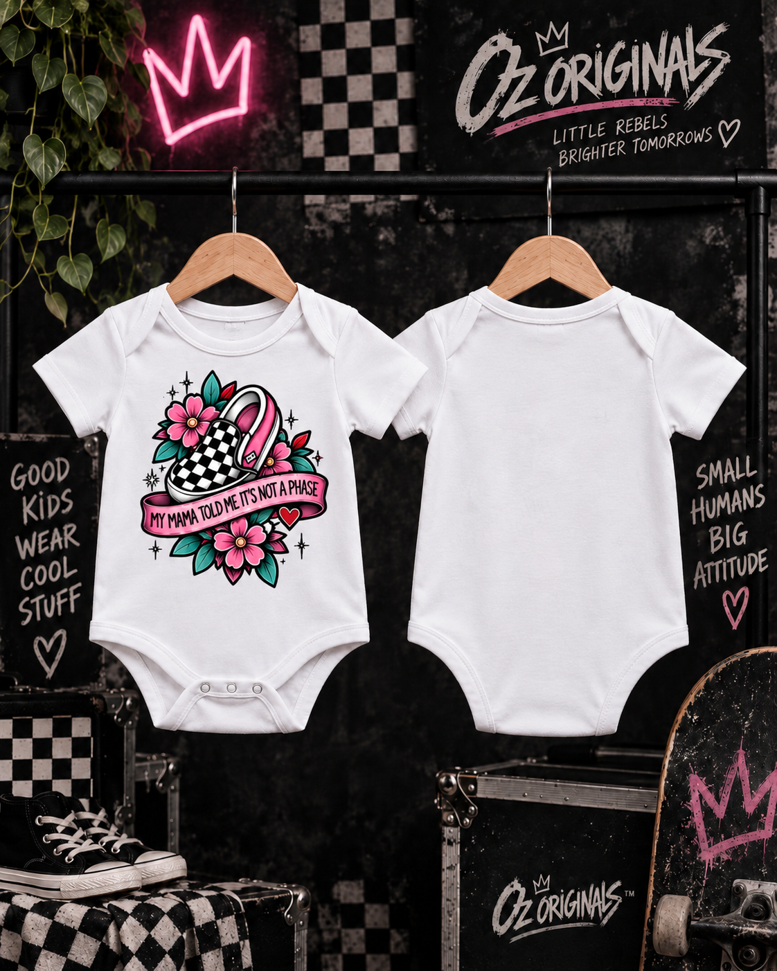 My Mama Told Me It’s Not a Phase Baby Vest | Alternative Baby Bodysuit | Black or White