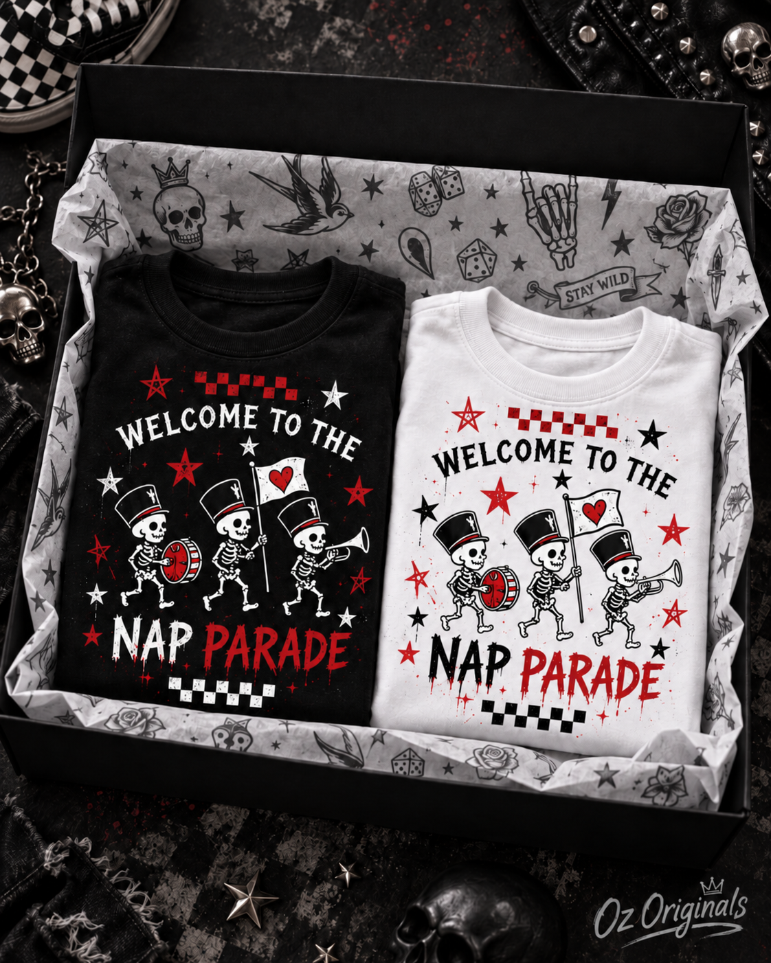 Welcome to the Nap Parade Toddler T-Shirt – Alternative Kids Tee | Black or White