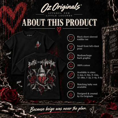 Bottle for My Valentine Toddler Tee | Bullet for My Valentine Inspired Kids Band T-Shirt | Alternative Rock Toddler Tee