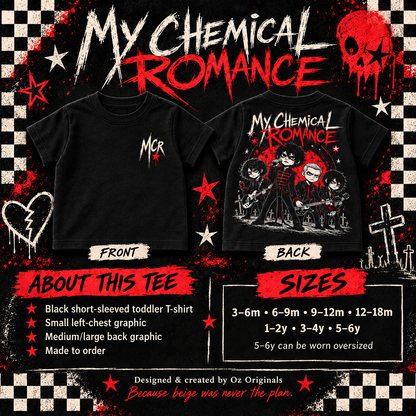 My Chemical Romance Toddler T-Shirt – Black & Red Alternative Band Tee