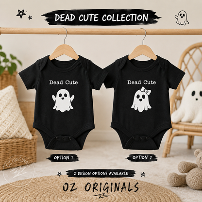 Dead Cute Baby Vest | Halloween Ghost Baby Bodysuit | October Oddities – OctOdd001 👻🖤