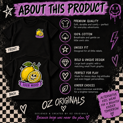 Sour Mood Toddler T-Shirt | Ozzy Flash Alternative Kids Tee