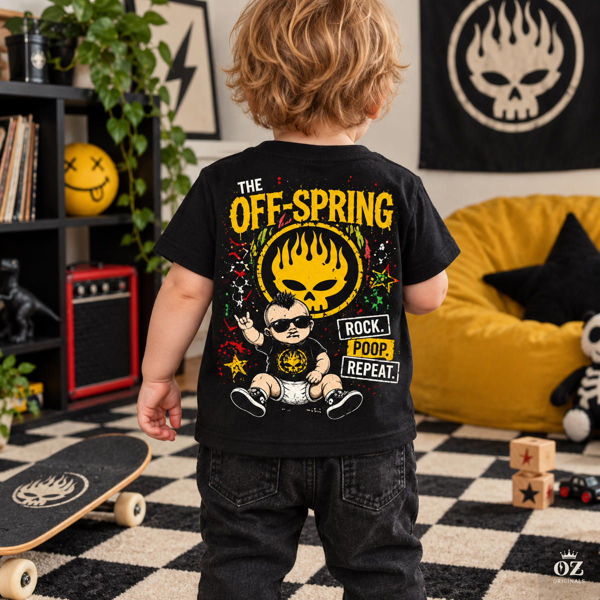 The Off-Spring “Rock. Poop. Repeat.” Toddler Tee | Alternative Kids Clothing UK