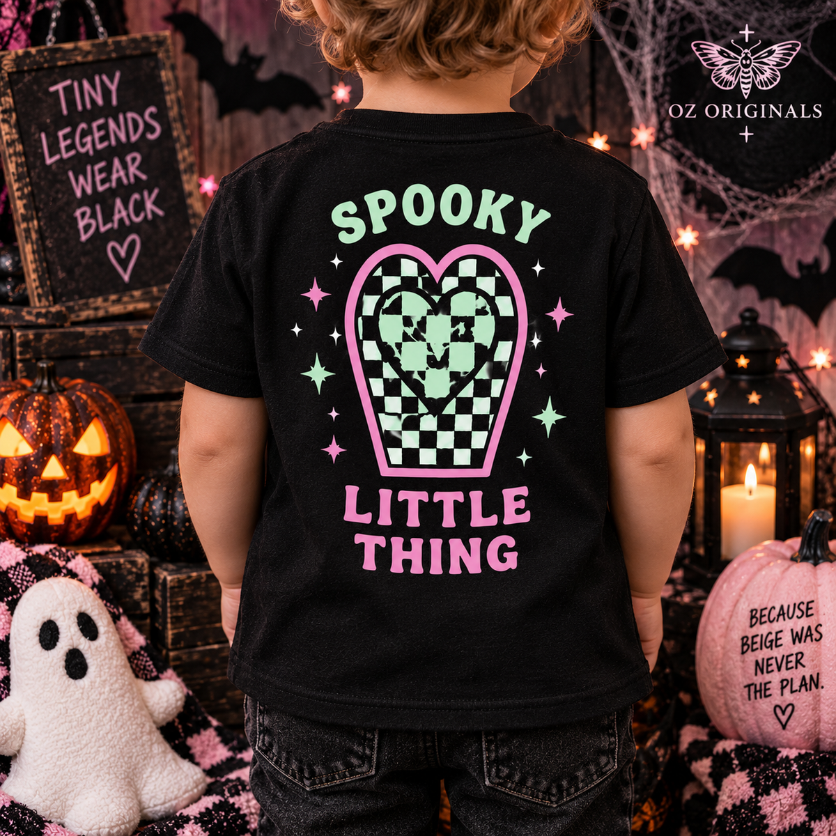 Spooky Little Thing Black Toddler T-Shirt – Halloween Back Print