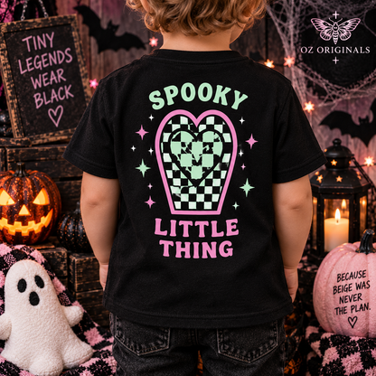 Spooky Little Thing Black Toddler T-Shirt – Halloween Back Print