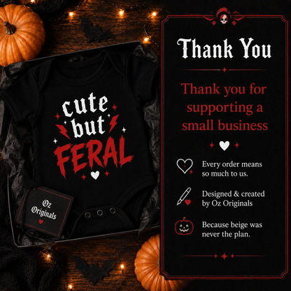 Cute but Feral Halloween Baby Vest