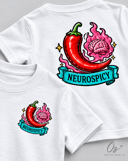 Neurospicy Toddler T-Shirt | Alternative Kids Tee | Black or White