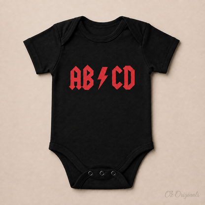 AB⚡CD Baby Vest | Rock-Inspired Alternative Baby Bodysuit | Multiple Colour Options
