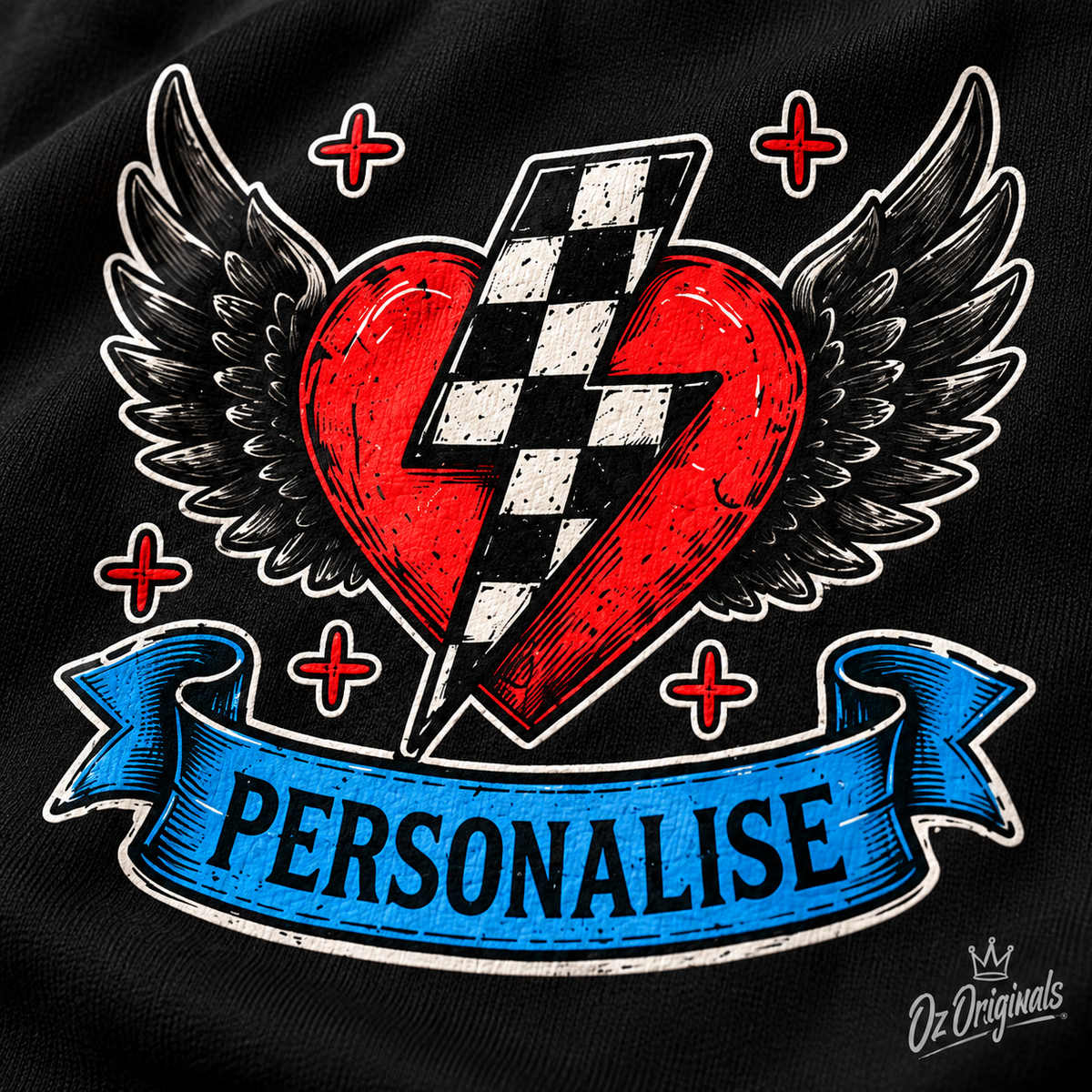 Personalised Winged Heart Baby Vest | Alternative Baby Clothes | Custom Punk Baby Outfit