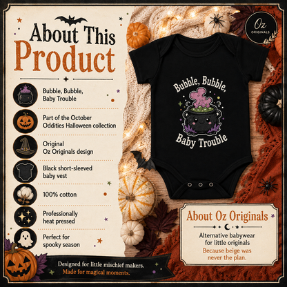 Bubble, Bubble, Baby Trouble Halloween Baby Vest 🧙