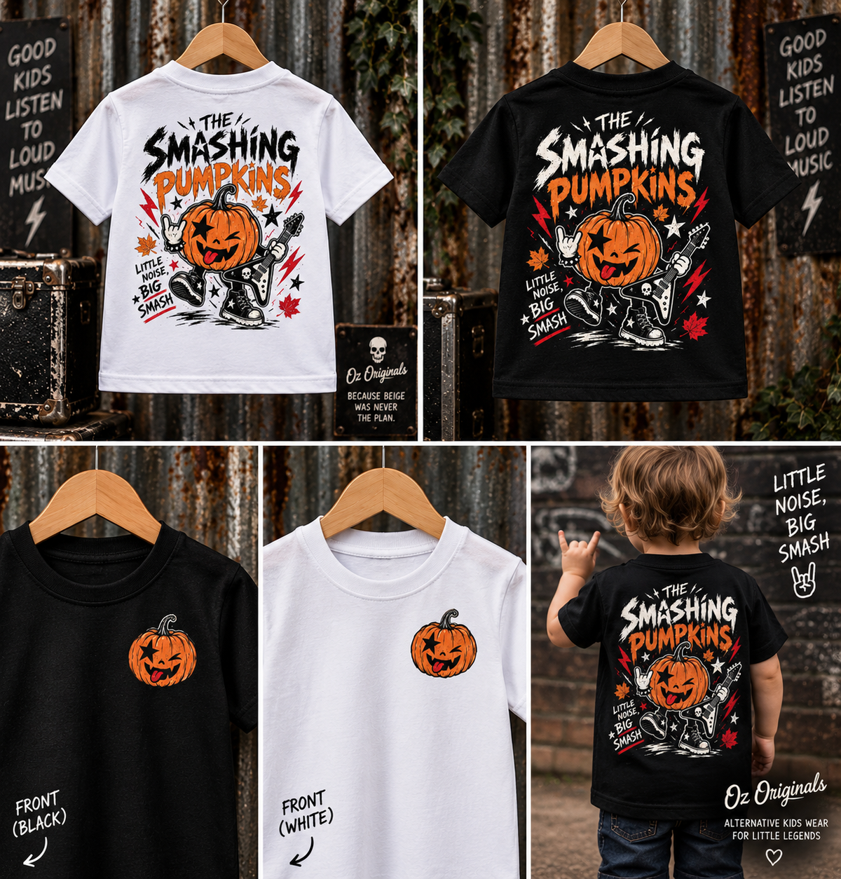 The Smashing Pumpkins Toddler & Kids Tee | Alternative Halloween Rock T-Shirt