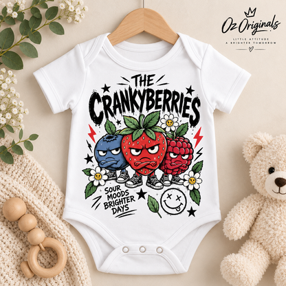 The Crankyberries Baby Vest – Black or White | Alternative Baby Clothing
