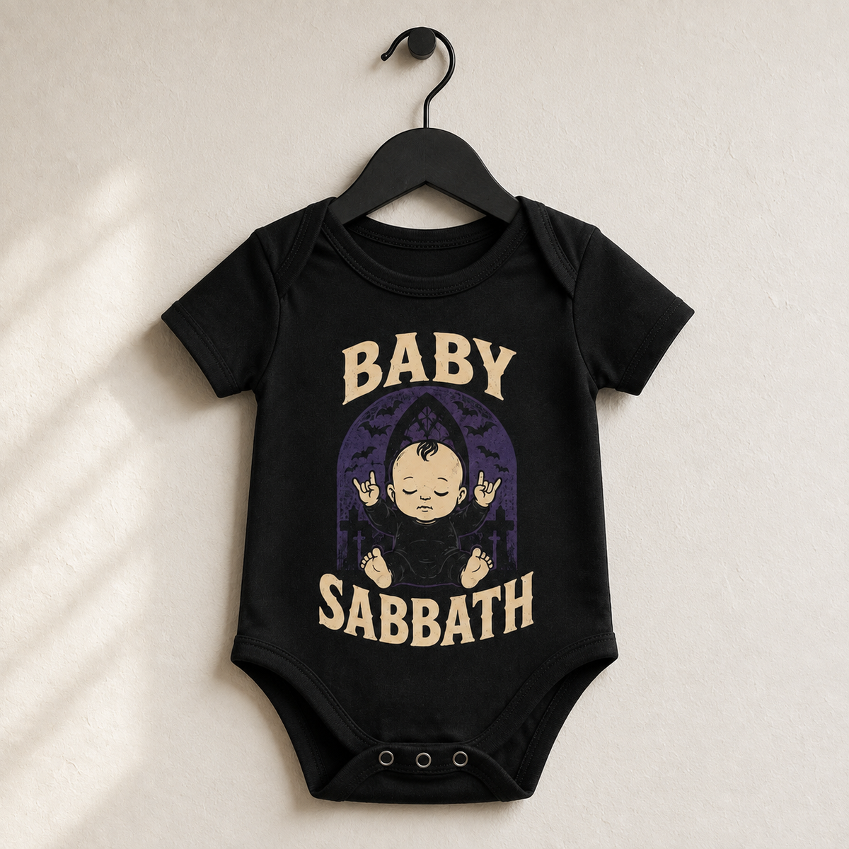 Baby Sabbath Baby Vest | Alternative Rock Baby Bodysuit | Black Gothic Baby Clothes | Baby Bands