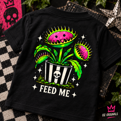 Feed Me Toddler Tee | Carnivorous Plant Alternative Kids T-Shirt | Ozzy Flash Collection 🪴 💚
