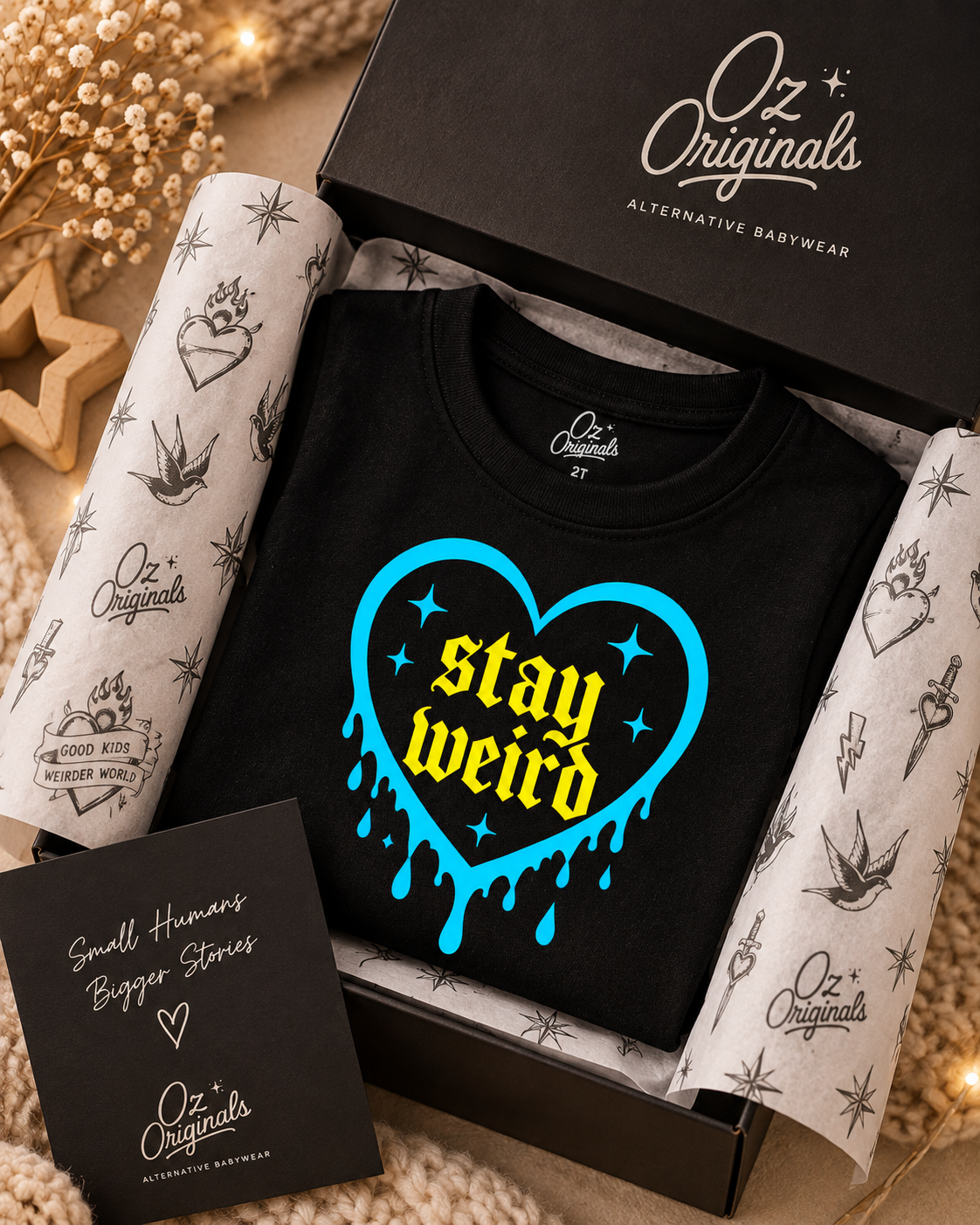 Stay Weird Toddler Tee | Alternative Kids T-Shirt | 2 Colour Options 🩵🩷💛💚