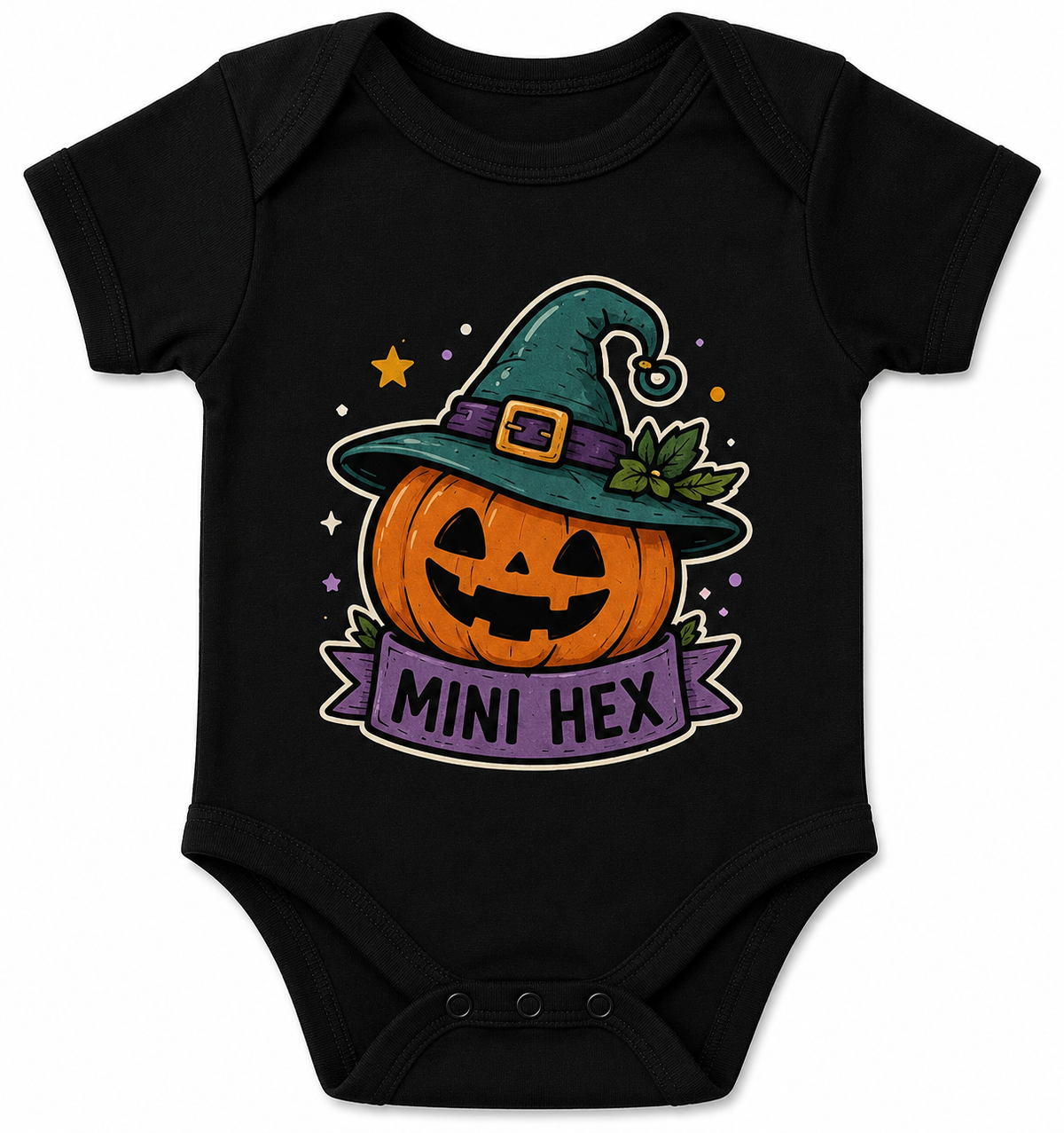 Mini Hex Pumpkin Halloween Baby Vest | October Oddities