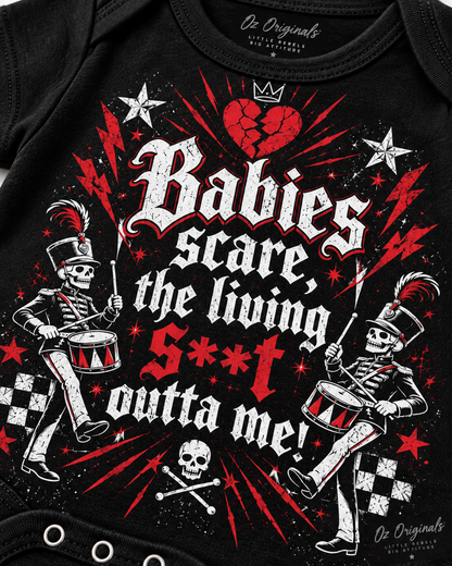 Babies Scare The Living S**t Outta Me Baby Vest | Alternative Emo Baby Clothes