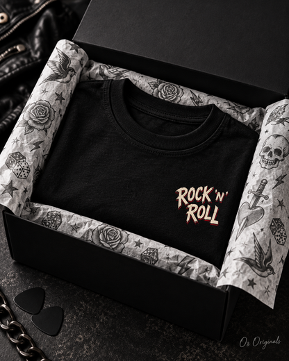 Rock ’N’ Roll Will Never Die Toddler T-Shirt | Black Alternative Kids Tee